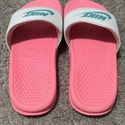Nike Benassi JDI Slide Sandals Pink/White/Blue Logo Slip-On US 8 Women — photo 2