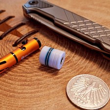 EDC Micarta Bead weiß mit Messinghülse Paracord Messer Perle Schmuck Multitool