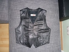 MISS JOY-Damen Weste Jacke Ärmellos Echt Leder Lammleder Gr.42/44/L Schwarz TOP