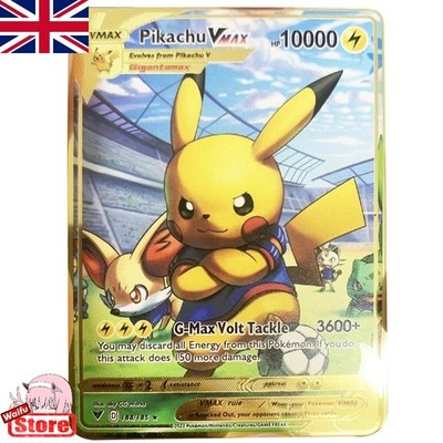 Pokemon Card Pikachu V max Gold Metal Card - TCG METAL CARD