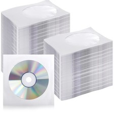 Fasmov 1000 Pack Thick White Paper CD DVD Sleeves Envelope 4.7 inch,