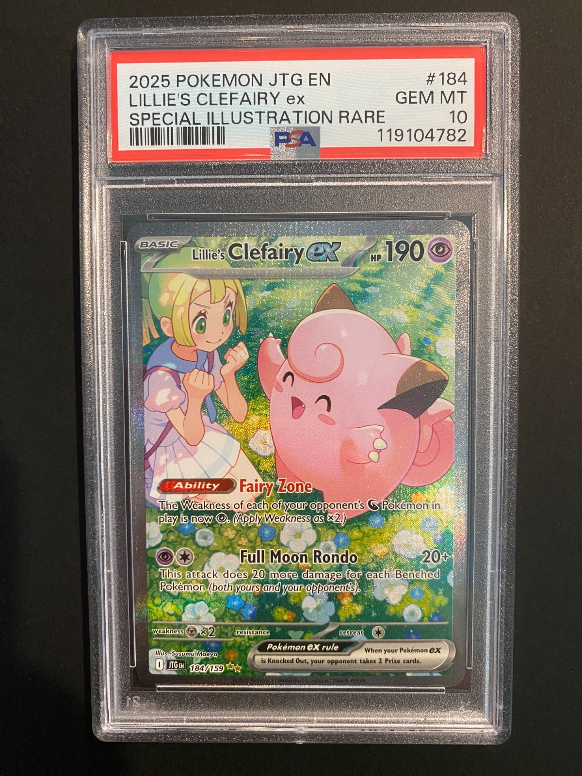 Pokemon Lillie's Clefairy ex 184/159 Sv09: Journey Together SIR PSA 10 GEM MINT