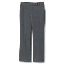 NWT LANDS' END WOMEN'S WASHABLE WOOL STRAIGHT PANTS LIGHT CHARCOAL HEATHER 0