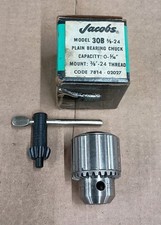 Jacobs Plain Bearing Chuck and Key 30B-3/8-24  Original Box