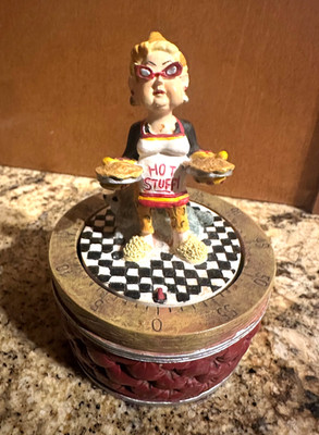 Novelty Kitchen Timer ''Hot Stuff'' Lady With Poodle By Boston Warehouse