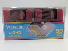 Verbatim DataLife Colors 50 Pack Disks in Storage Case MF 2HD IBM Formatted NEW