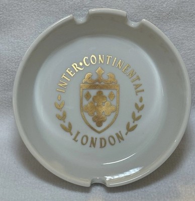 Vintage Inter-Continental Hotel London Ceramic Ashtray Schonwald Germany Gold