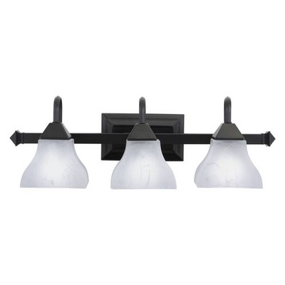 Cardiff 3-Light Bathroom Light in Transitional Style 7.75 Inches Tall and 25