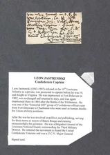 Confederate Immortal 600 Captain Leon Jastremski, Captured And Wounded Twice