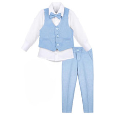 Boys' 4-Piece Formal Suit Set - BABYBLUE