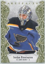 2025-26 Upper Deck Artifacts Yellow #146 Jordan Binnington 18/50 St. Louis Blues