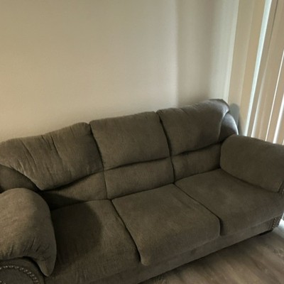 Gray Fabric Sofa and Armchair Set, Contemporary, High Back, Living Room, Used