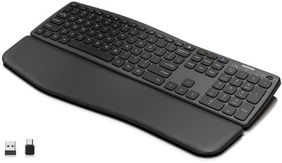 Arteck Multi-Device Ergonomic Wireless Bluetooth Keyboard with Nano USB-A, US...