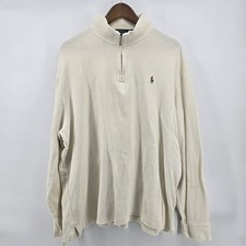 Polo Ralph Lauren Estate-Rib Quarter-Zip Pullover Men's XL Cream Flesh Pony
