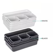 8Pcs/Set Drawer Draw Insert Organisers Storage Solution Tidy Socks Divider Box