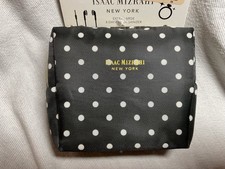 ISAAC MIZRAHI PILL CASE BLACK POLKA DOT 8 DAY PILL ORGANIZER 3 1/2 X 4 1 /2 NIP
