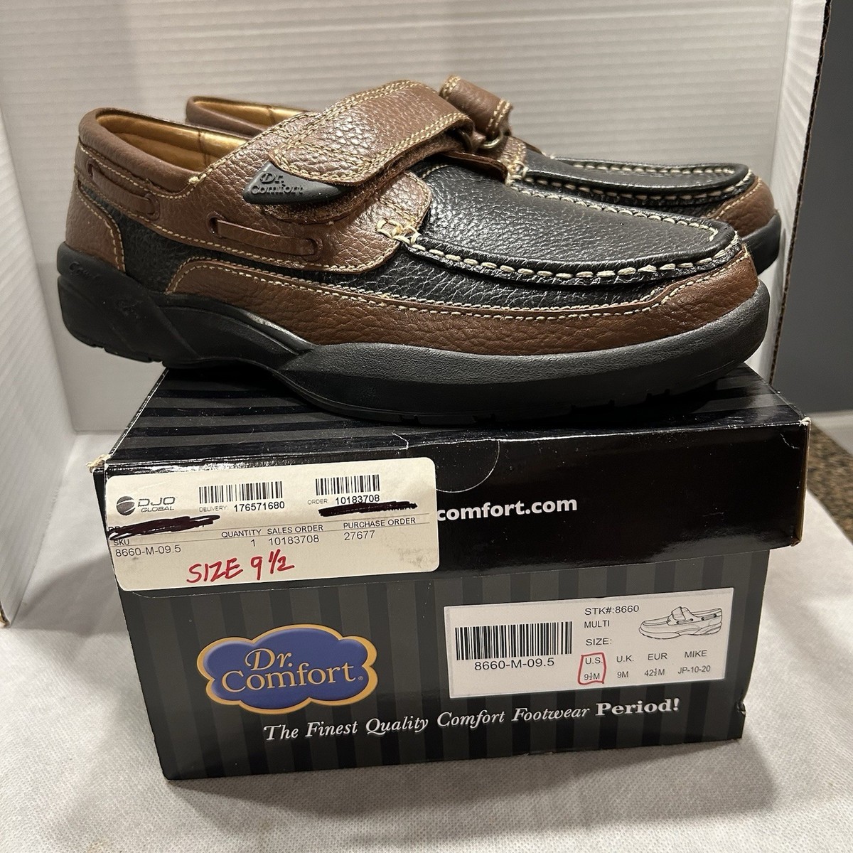 Dr‎ Comfort Mike 8660 Mens Black Brown Leather Orthopedic Loafers Shoes 9.5 M DR. COMFORT Shoes Loafers MIKE 8660 Black/Brown Men main image 4