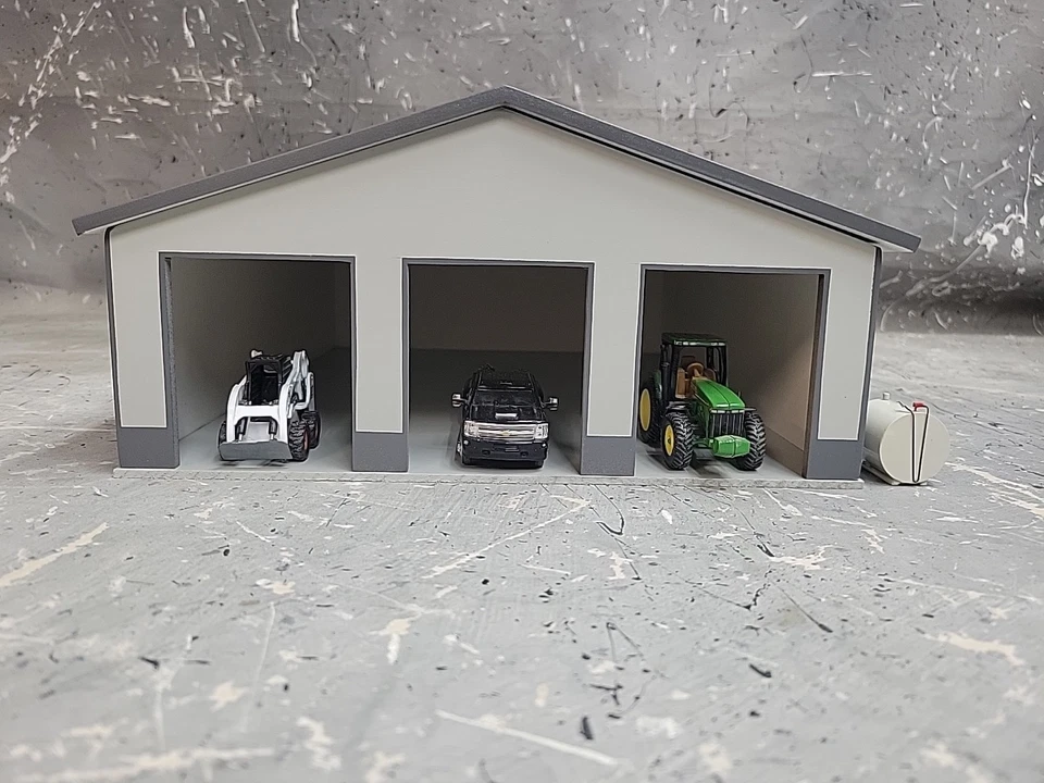 1/64 Custom scratch built 60x80 building  Dark Gray & Gray 3 Door With Floor - Image 2 of 4