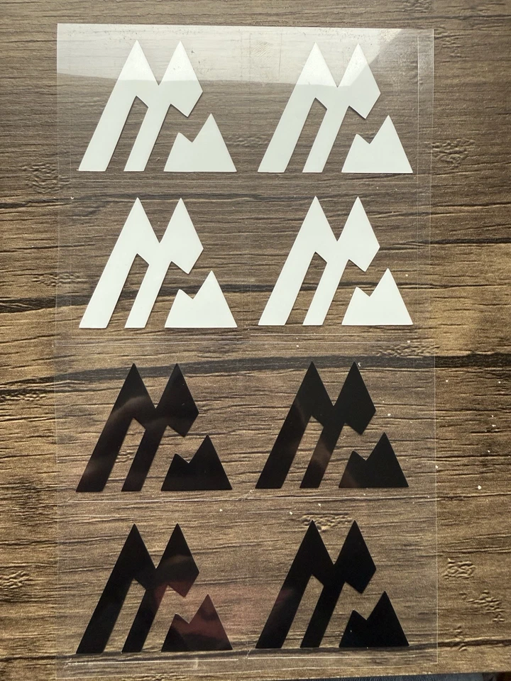 MONTREUX 4 x Montirex Transfers 4cm X 3.3cm Sports Logos Iron On Black White Silver