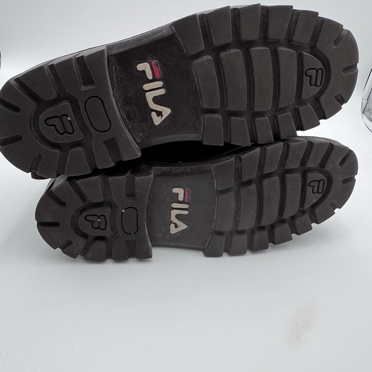 VTG 90s FILA Brown Leather Men\'s 9.5 Chukka Boots Shoes‎ Made In Spain **RARE** Vintage 90s FILA Tennis Shoes Sneakers Black / Glitter  main image 3