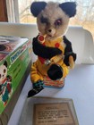 Old 1950s Battery Operated Smoking & Shoe Shining Panda Bear In Box ALPS Japan  — photo 2