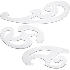 3 Pcs Stainless Steel French Curve Ruler for Sewing Tools Metal Drafting Sten...