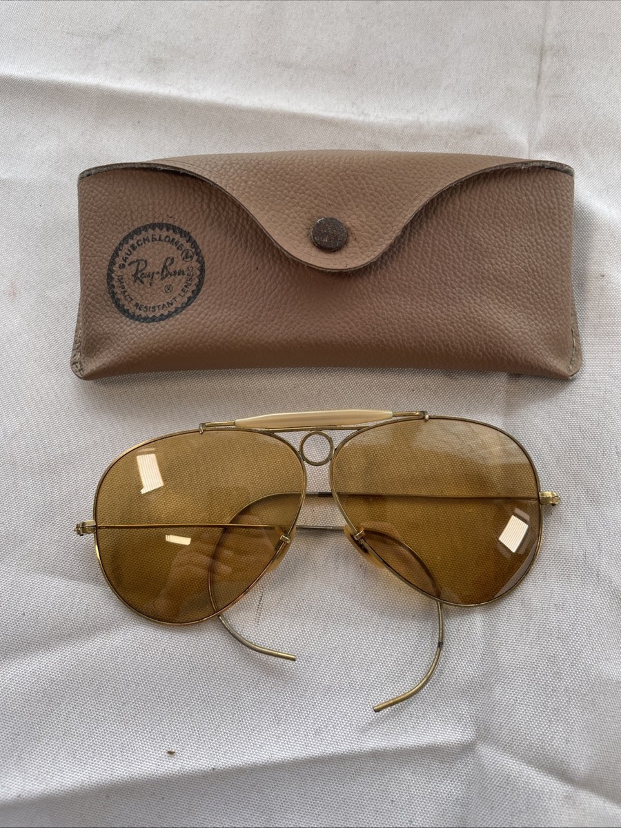 Vintage Ray Ban Aviator Shooting Glasses Bausch & Lomb Yellow