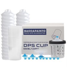 20oz Disposable Paint Spray Gun Pps Cups Liners And Lid System 25 Cup Liners