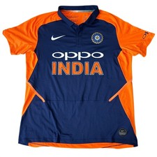 Nike India RARE Cricket Jersey Mens L Navy Orange Oppo Dri-FIT World Cup Away T