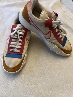 Nike Waffle Racer 2X CK6647-800 Women s 8 White Red Pink Suede Retro Sneakers 