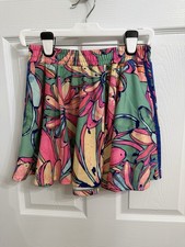 Adidas Original Pink Colorful Floral Flared Pleated Mini Tennis Skirt Size S