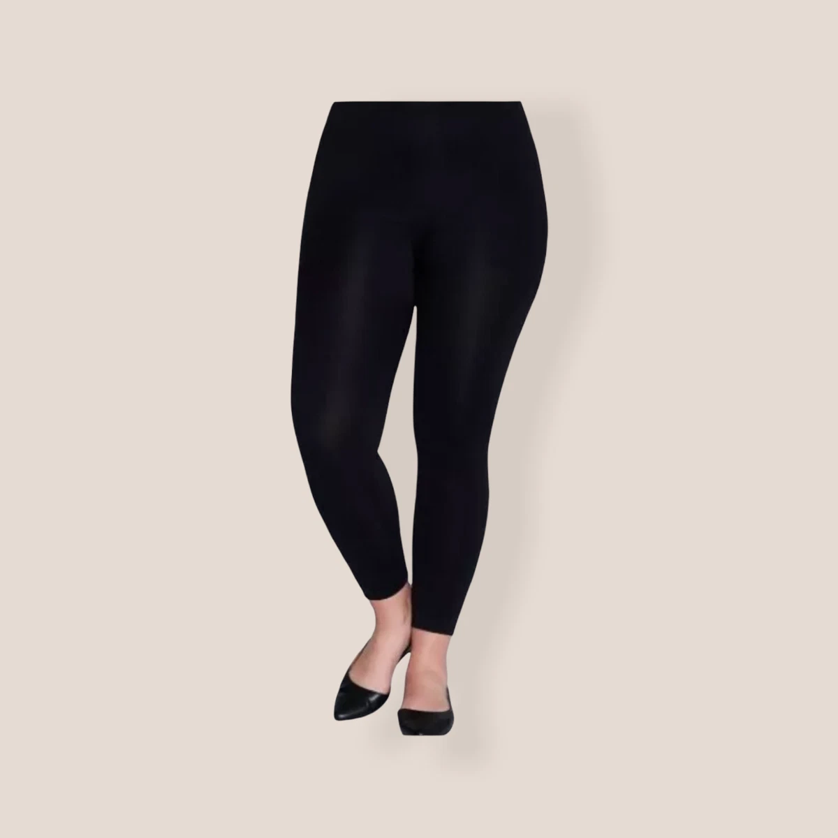 NEW LANE BRYANT E/F Control Top Footless Leggings Black