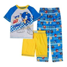 Boys Sonic the Hedgehog 3 PC Pajamas T Shirt Shorts Pant Video Game 4 5 6 7 8