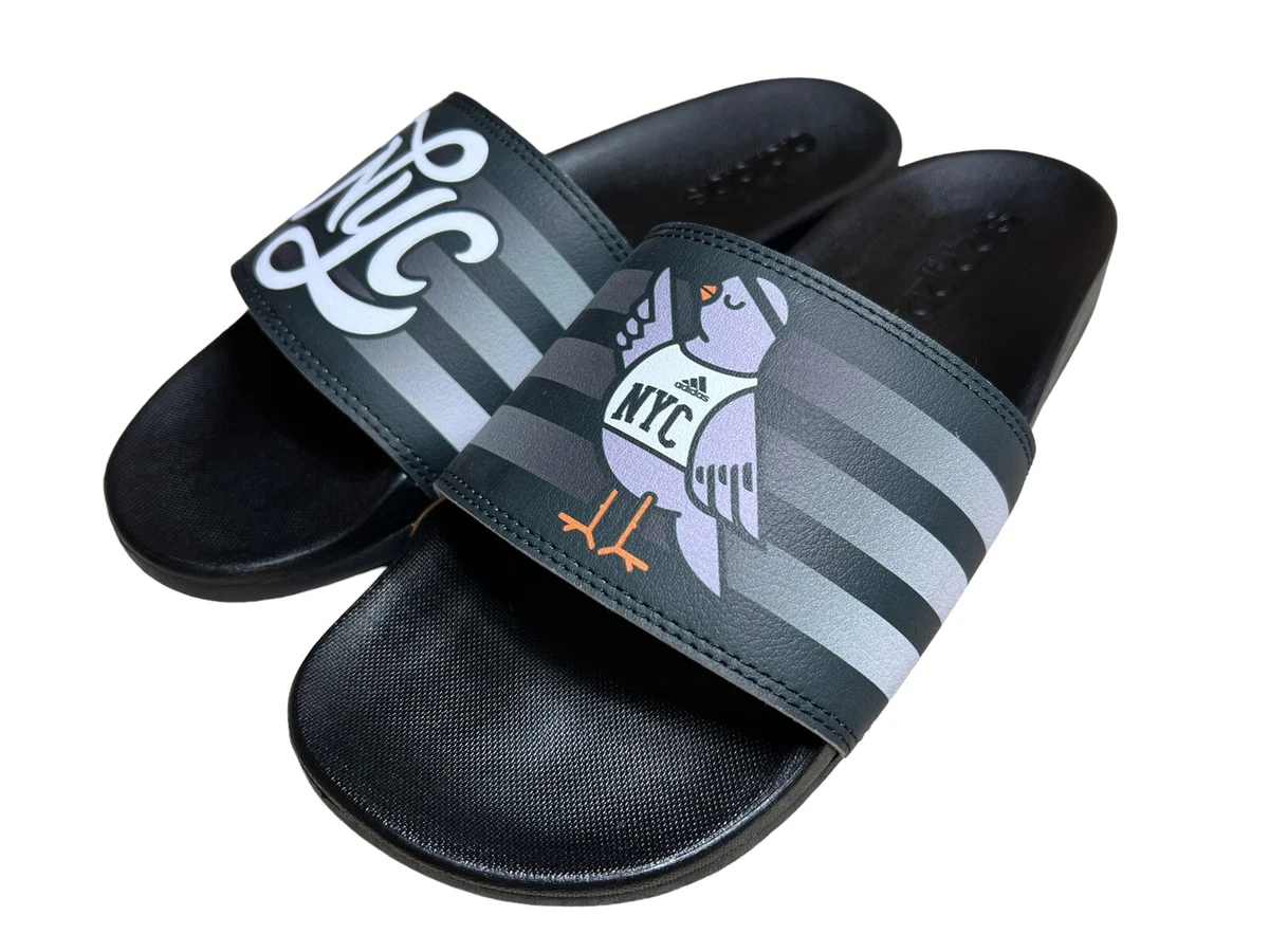 Adidas NYC Pigeon Basketball Adilette Slide Sandal Mens size 12 Womens size 13