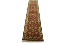 Agra Runner 2’7” x 10’2” Pink Wool Traditional Hand-Knotted Oriental Rug