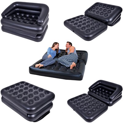 SOFA LUFTBETT 5 in 1 AUFBLASBARE DOPPELCOUCH LIEGE MATRATZE AUFBLASBAR