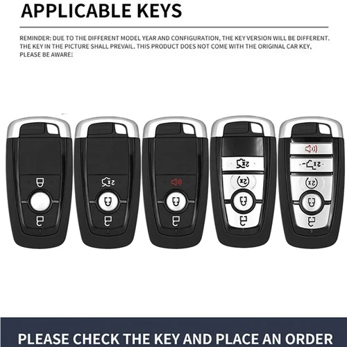 Zinc Alloy Leather Remote Key Fob Cover Case For Ford Escape F150 Explorer Edge - 第 2/20 张图片