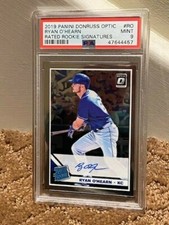 2019 Panini Donruss Optic Ryan O'Hearn PSA 9 Rated Rookie Signatures auto Card