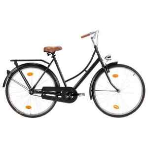 vidaXL 28 Zoll Hollandrad für Damen - Matt-Schwarz, 57 cm