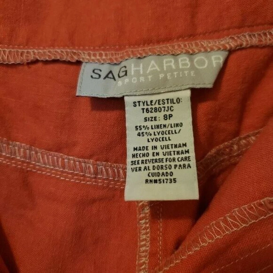 Женские однотонные оранжевые брюки-капри Sag Harbor размер 8P - Изображение 3 из 4