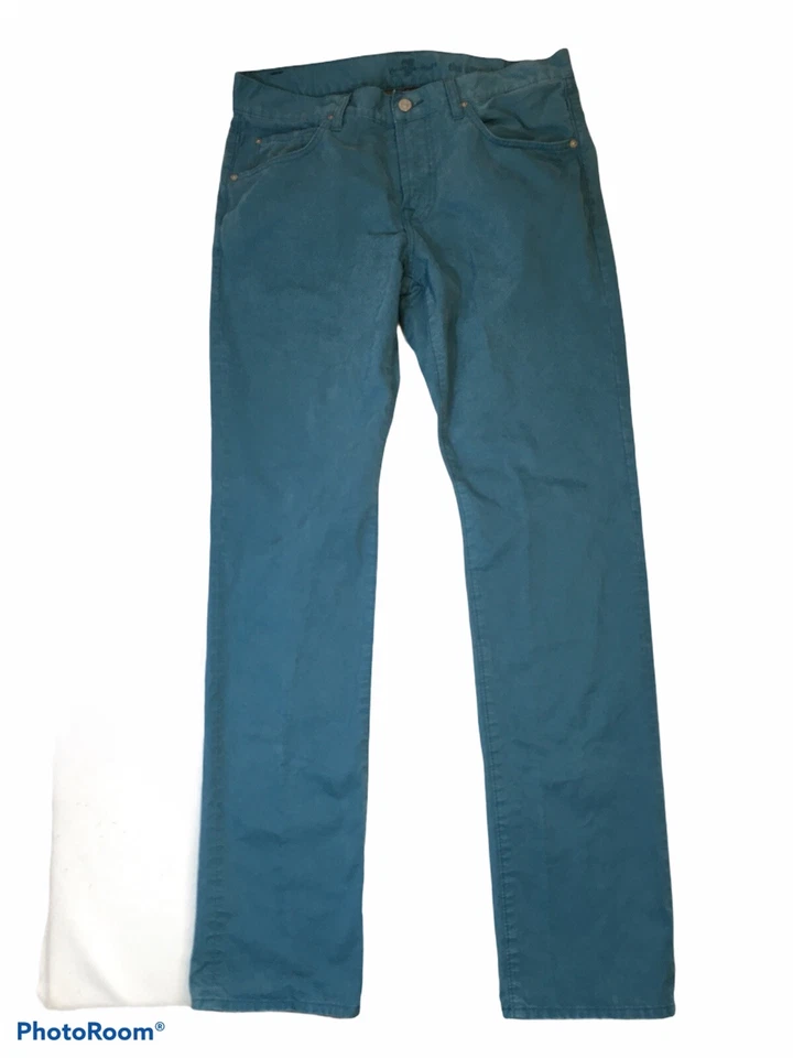 7 For All Mankind Size 32 The Straight Teal 5 Pocket 100% Cotton Pants - Image 2 of 4