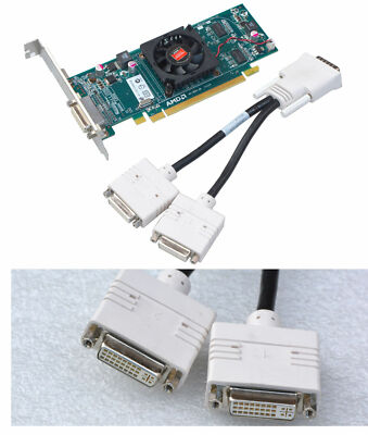 DUAL HEAD GRAPHICS CARD 512MB ATI HD5450 PCIe DHf.2x DVI MONITORS F.WIN 7 8 10 G30
