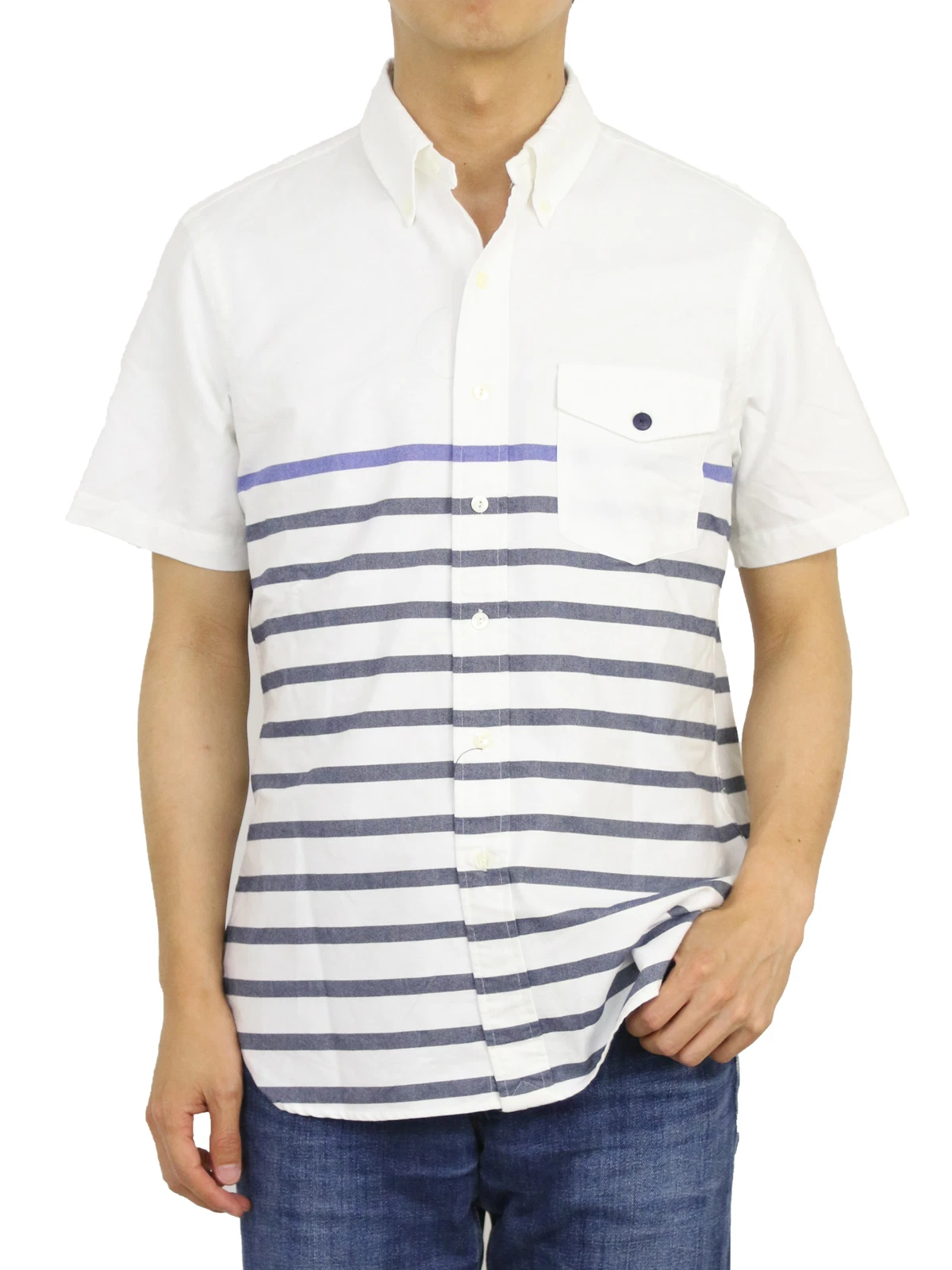 Polo Ralph Lauren Standard Short Sleeve Button Down Striped Shirt with Pocket