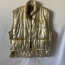 Rare Gold Metallic Authentic Mcm Quilted Vest Puffer Jacket