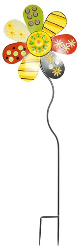 Gartenstecker Blume Sunshine ca. 130 cm - Gartendekoration - aus Metall - Bild 2 von 5