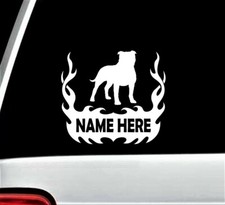 Pit Bull Pitbull with Dogs Name Decal Personalized Sticker for Car BG470