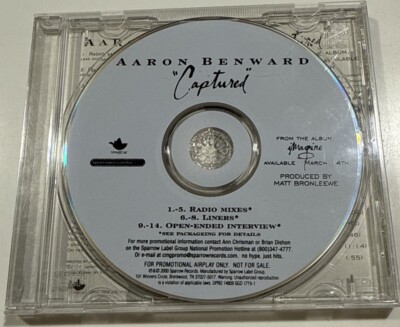 4 UNRELEASED RADIO REMIXES/Interview w/Aaron Benward  Captured  2000 CD Single!