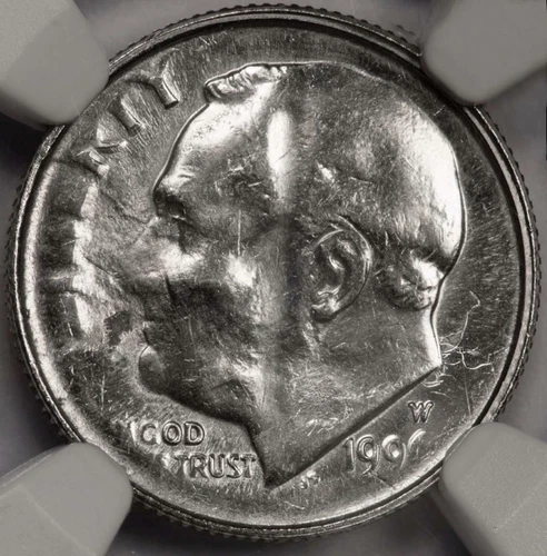 1996 W NGC MS64 Major Stuck Thru Rare Dime Mint Error Many Fibers Showing Cloth?