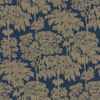 Vliestapete Dschungel Palmen BäUme Floral Blau Gold Metallic A63404 (3,67€/1Qm)