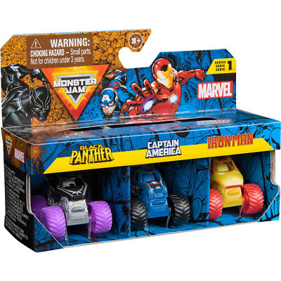 Spin Master Monster Jam Marvel Mini Monster Trucks 3er-Pack, Spielfahrzeug